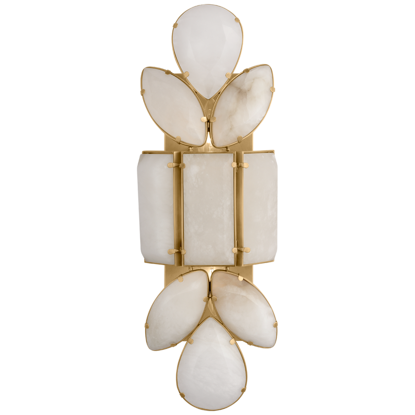 Lloyd Large Jeweled Sconce – Soft Brass with Alabaster Glass and